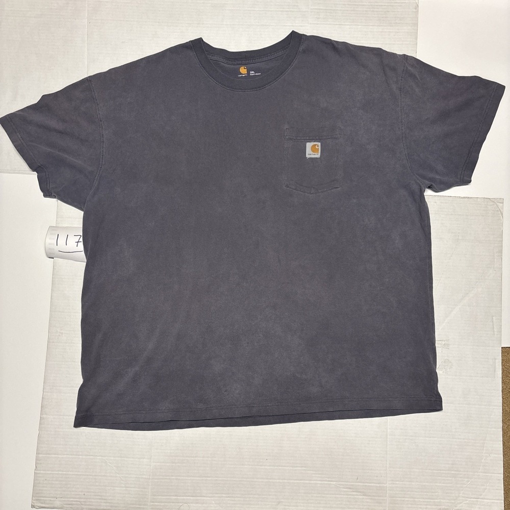 Carhartt Pocket T-Shirt Men's 3XL Faded Dark Gray Heavyweight Cotton Tee